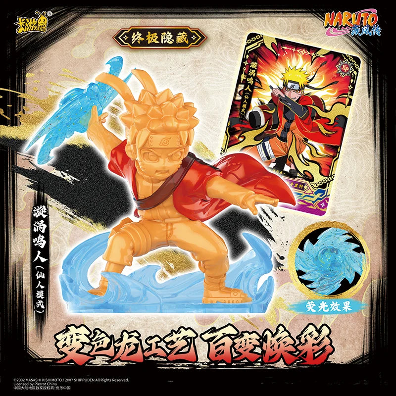 KAYOU NARUTO Mini Doll Rubber Figures Blind box Series Chakra Mode Sasuke Gaara Kurama Shikamaru Model Toy