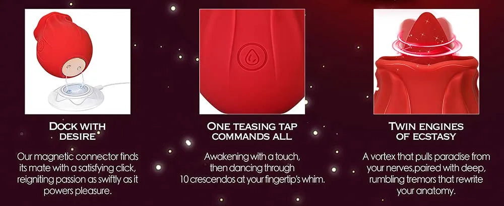 Rose-Sucking Vibrator for Women Nipple Massager Clitoral Vacuum Stimulator Vibrating Female Masturbator Sex Toys for Adults