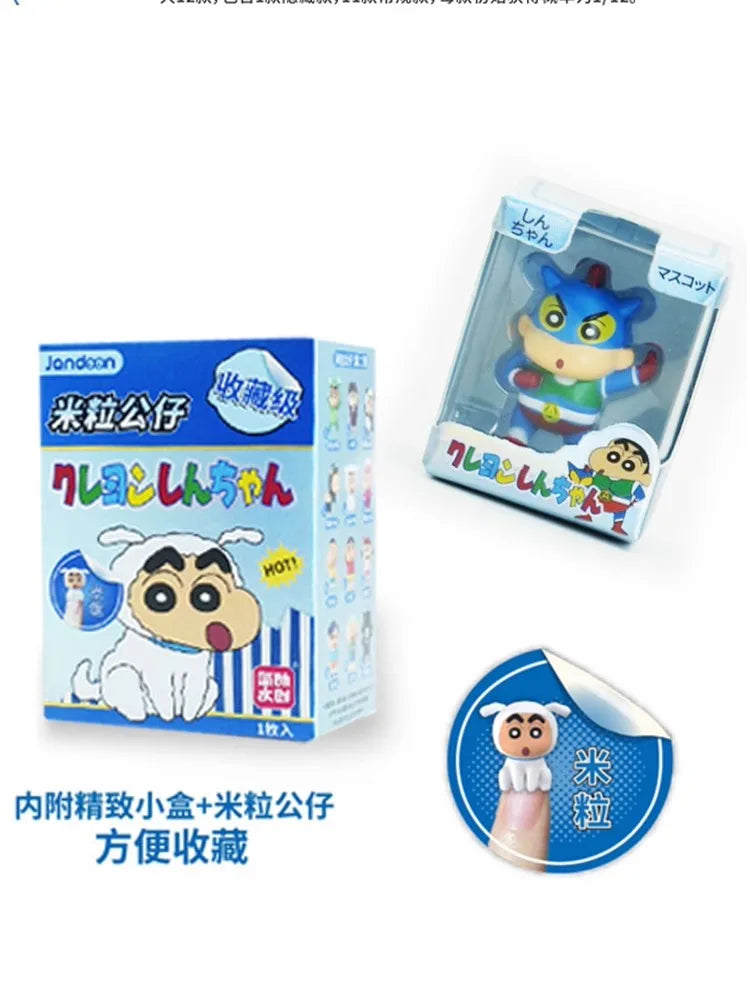 Original JANDOOM Crayon Shin-chan Blind box Shin chan Anime Figure Rice grain Doll Mini Figure Cute Cartoon Model Kids Toys Gift