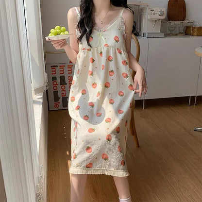 Women's Floral V-Neck Halter Nightgown
