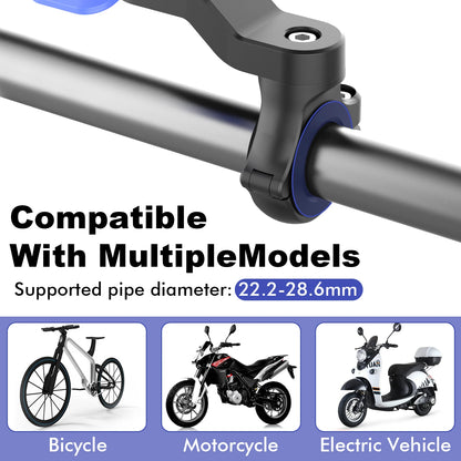 Motorcycle Phone Mount, Anti-Shake Bike Cell Phone Holder with Vibration Dampener, Quick Release Attach/Detach