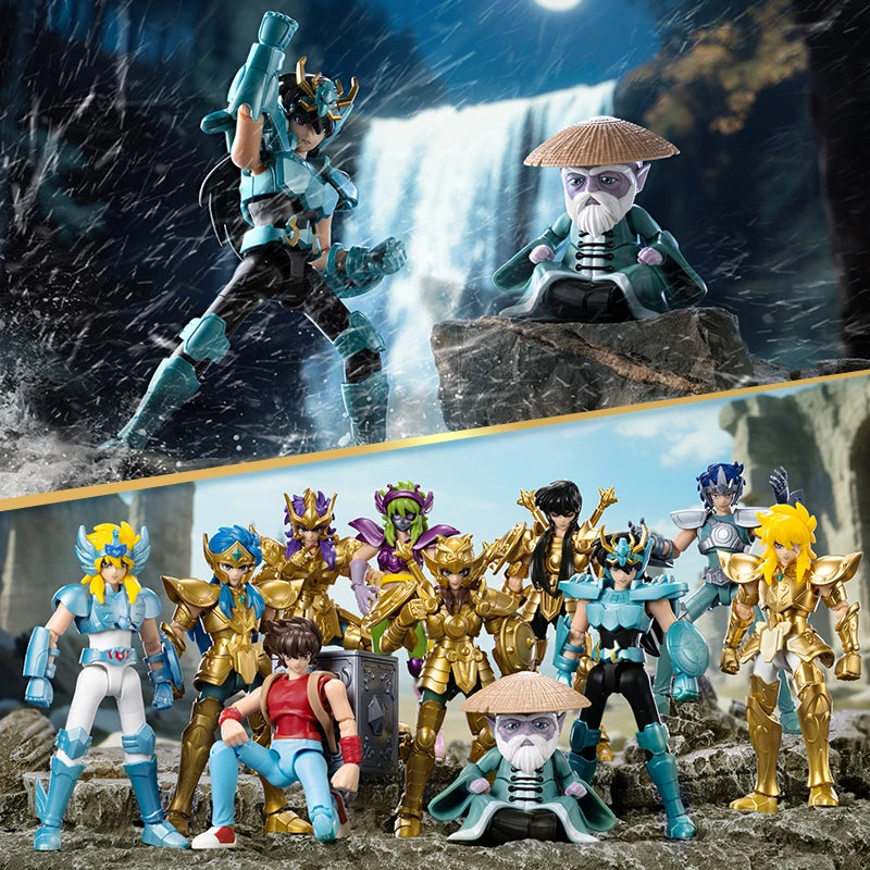 Original Blokees Gold Saint Action Figure Champion Saori Kido Seiya Mu Aiolia Assembly Figure Children Toys Birthday Gift