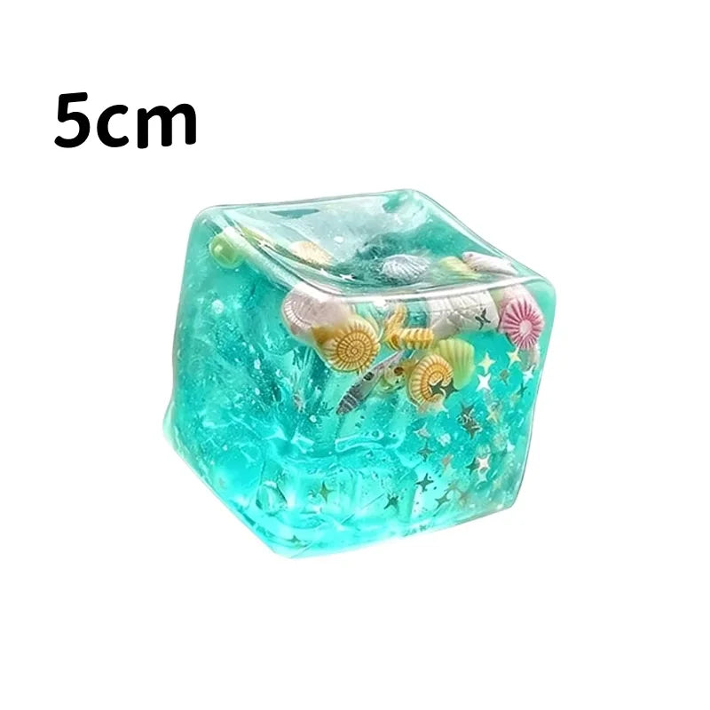 Ocean Shells Squishy Stress Balls Fidget Toy Super Soft Transparent Star Maltose Cubes Squeeze Fidget Toy Adult Stress Relief
