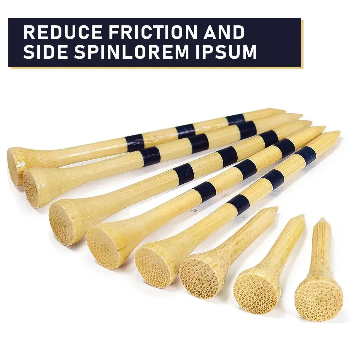 50pcs Bamboo Golf Tees More Durable and Stable TE003-Y