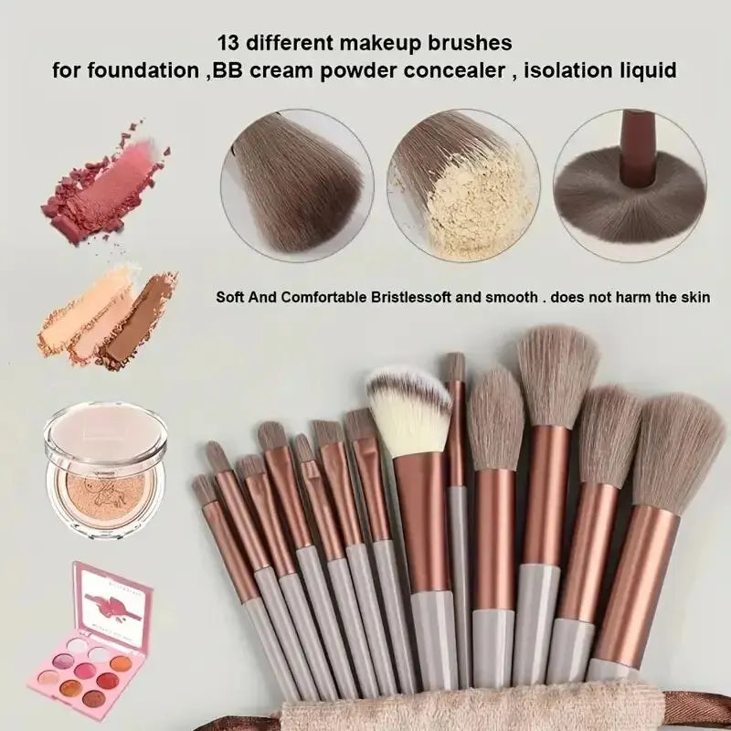 Professional Makeup Brush Set with Sponge & Storage Options