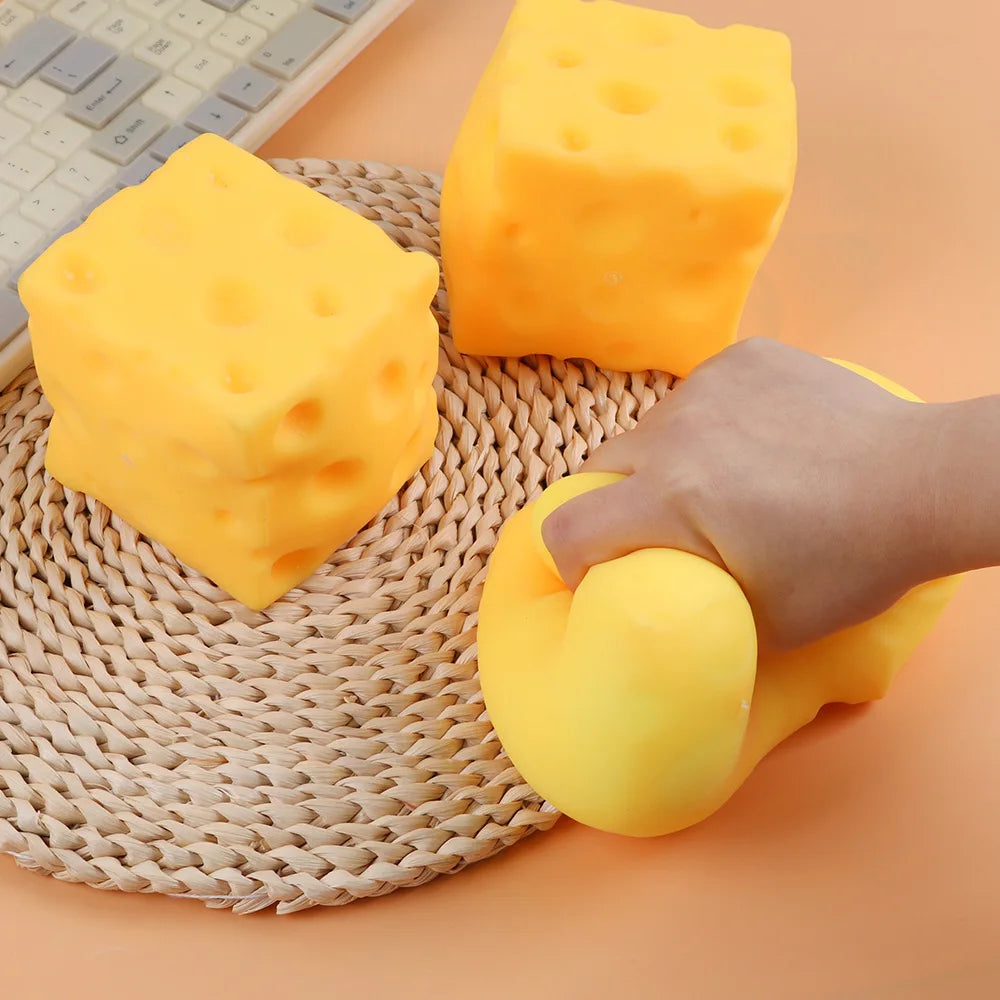 Giant Cube Cheese Squeeze Toy Simulation Extra Large Size Cheese Fidget Toy Slow Rebound Shapeable Venting Ball for Adult Gifts