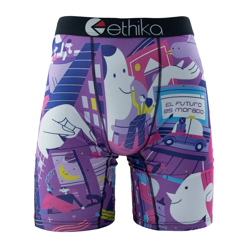 ETHIKA Men Underwear Boxers 1Pcs Breathable Mesh Crotch Man Swimming Underpants Plus Size L-3XL Mens Panties Men's Boxers Briefs