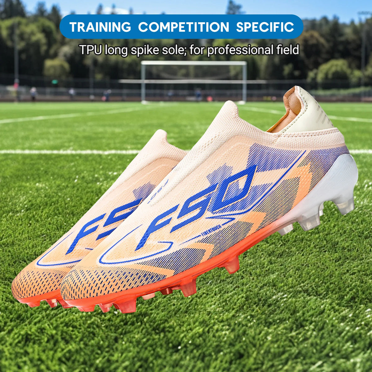 AG/FG Soccer Cleats for Men Women Youth PU Fabric Upper TPU Sole Non-Slip Wear-Resistant for Natural Grass Sports Pitch Tra