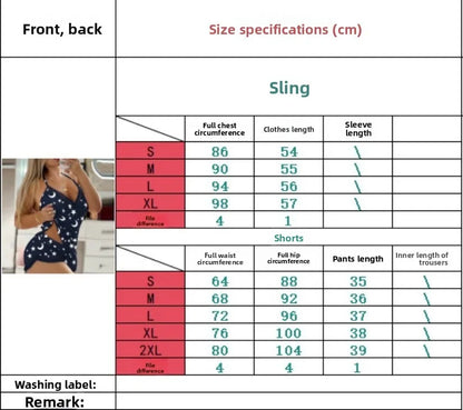 Summer Casual Loungewear Sleeveless Women's Suit Lace Lace Suspender Shorts Pajamas