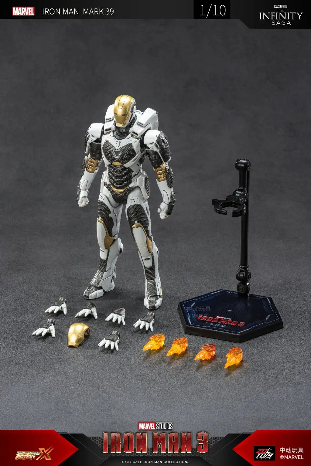 ZD Toys 1/10 Iron Man Figurines MK30 Iron Patriot Blacklash Figures MK33 MK39 MK17 MK21Action Movie Model Adult Collect Gift