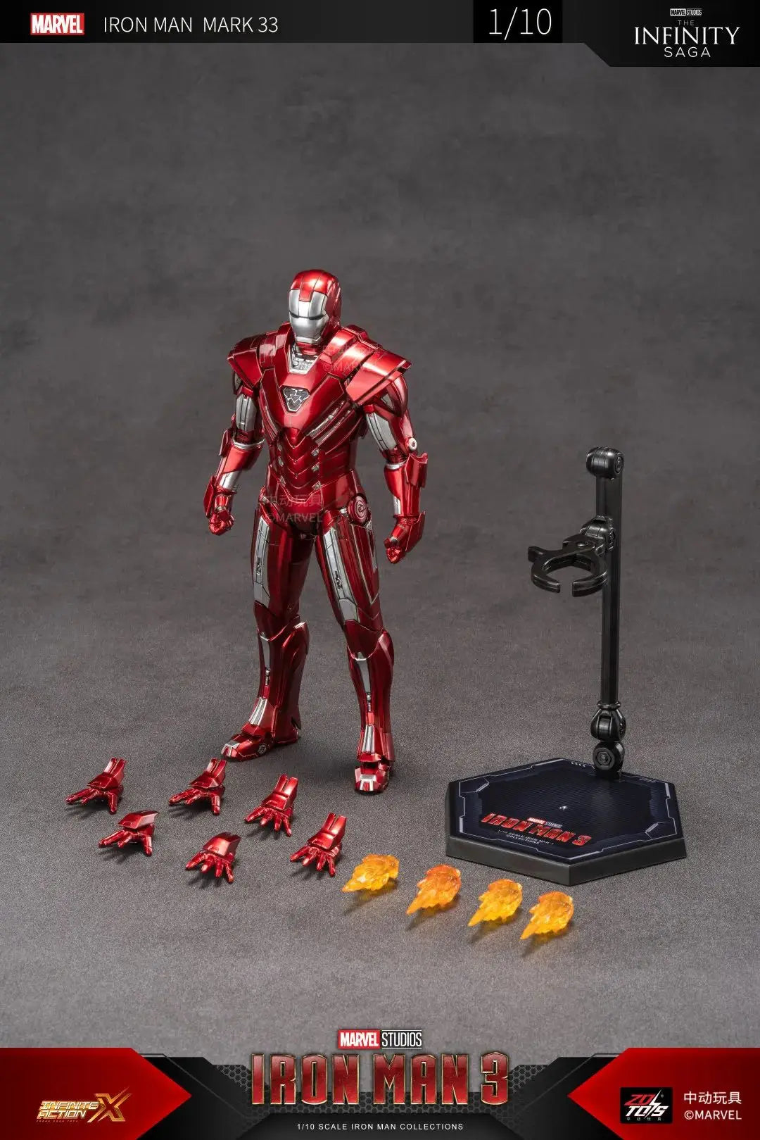 ZD Toys 1/10 Iron Man Figurines MK30 Iron Patriot Blacklash Figures MK33 MK39 MK17 MK21Action Movie Model Adult Collect Gift