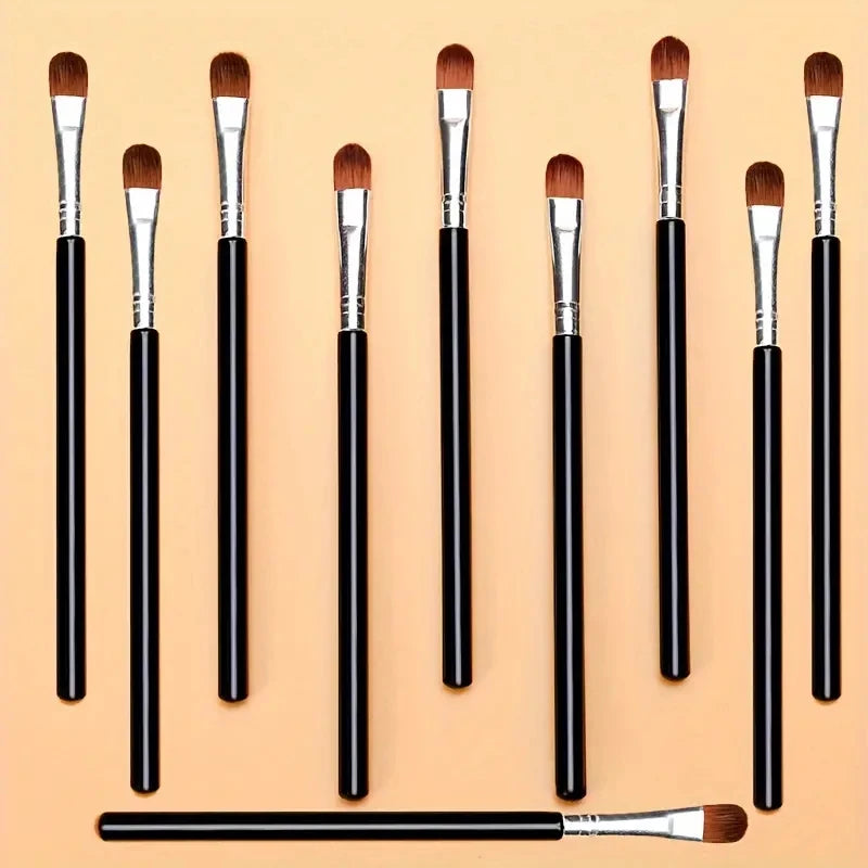 Precision Eyeshadow Brush Set -makeup brush ，Flat & Round Tips for Perfect Foundation & Concealer Application - Nylon Bristles,