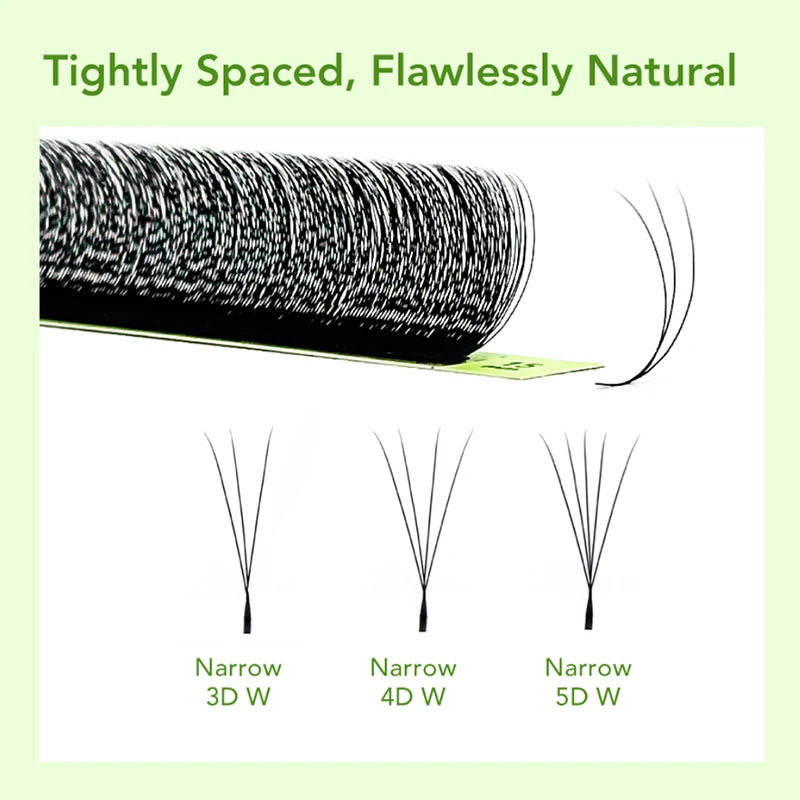 DIYDAY Narrow 3d 4d 5d Eyelash Extension V-Shaped Volume Fans W Shape Eyelashes BASF Natural Dense Faux Mink Lashes