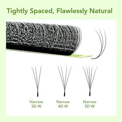 DIYDAY Narrow 3d 4d 5d Eyelash Extension V-Shaped Volume Fans W Shape Eyelashes BASF Natural Dense Faux Mink Lashes