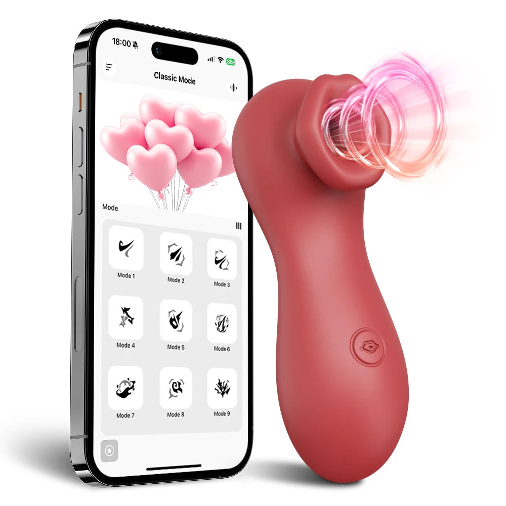 App-Controlled Rose Suction Massager