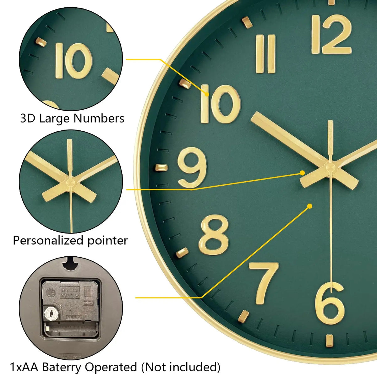 Retro Quartz Wall Clock Modern 3D Cubic Digital Silent Clock Living Room Bedroom Wall Clock Fashion Non Ticking Home Decoration