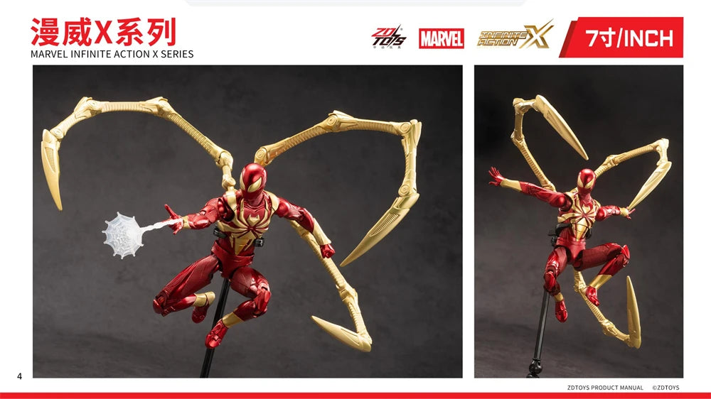 Marvel ZD Toys Iron Man Figure MK3 MK4 MK85 MK42 MK18 MK19 Spider-Man PS4 Iron Spider Action Figure Collections Gift