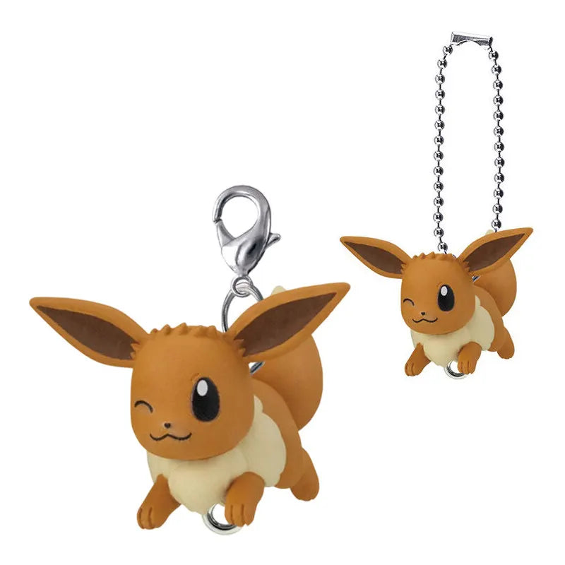 Bandai Pokemon Eevee Gashapon Figure Keychain Volume 13 Pendant Leafeon Glaceon Espeon Umbreon Bag Charm For Anime Collectors