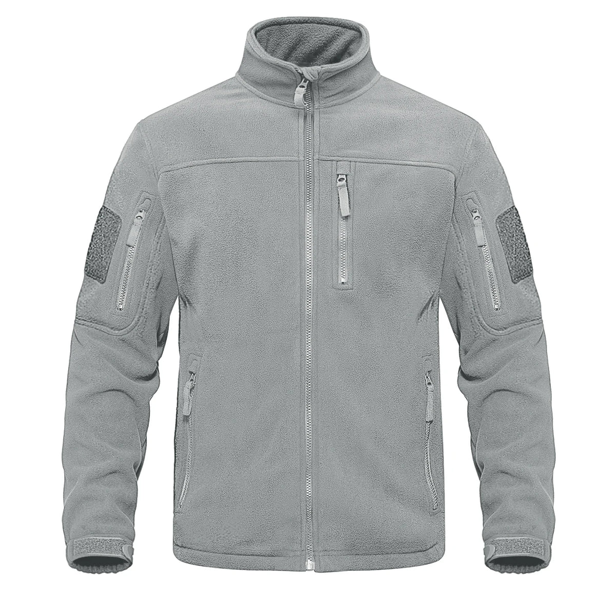 TACVASEN Full Zip Up Green Fleece Jacket Thermal Warm Work Coats Mens Zipper Pockets Jacket Hiking Training Outwear Windbreaker