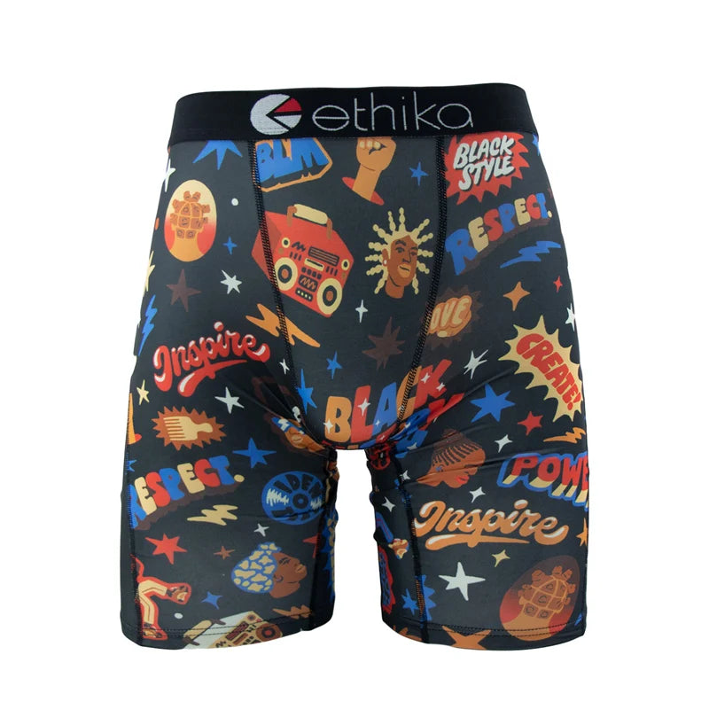 ETHIKA Men Underwear Boxers 1Pcs Breathable Mesh Crotch Man Swimming Underpants Plus Size L-3XL Mens Panties Men's Boxers Briefs