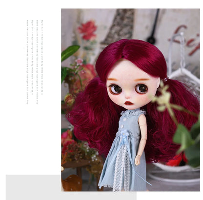 ICY DBS Blyth 1/6 Doll Hand drawn White Skin Red Rose Hand drawn Set Girl Gift
