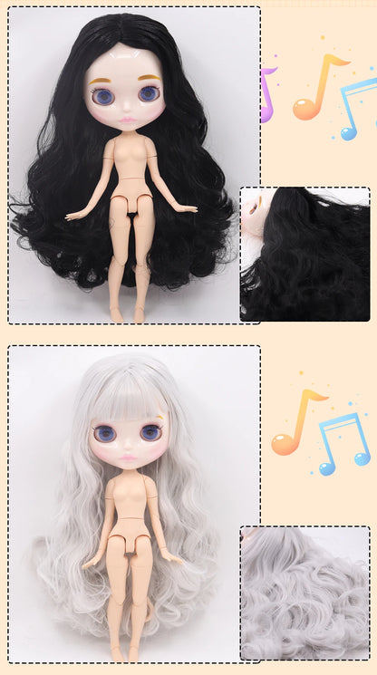 ICY DBS Blyth Doll Carved Lips Face White Skin Joint Body 1/6 BJD Special Price OB24 Toy Gift