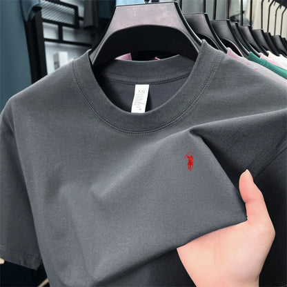 100% cotton breathable short sleeve T-shirt men's summer fashion luxury brand golf Paul embroidery loose casual round neck top