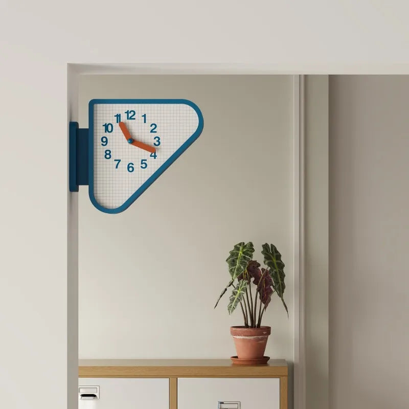 Luxury Triangle Wall Clock Corner Double Sided Wall Clock Creative Art Living Room Clocks Kitchen Bedroom Watch Home Decor