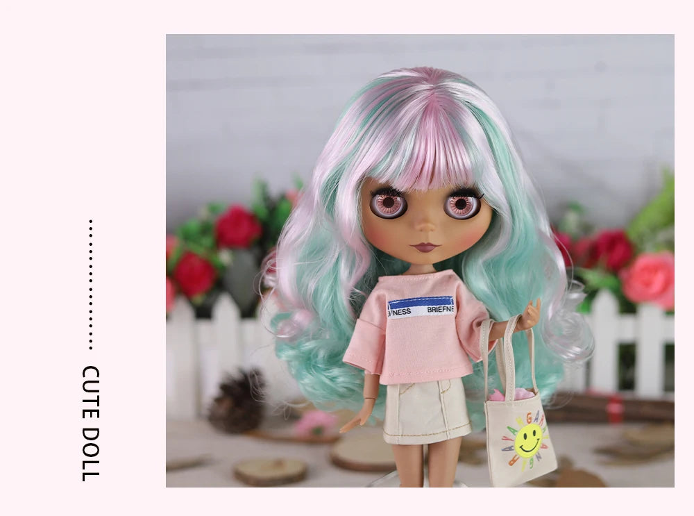 ICY DBS Blyth doll 1/6 bjd joint body doll black skin including clothes shoes casual with 30cm toy gift