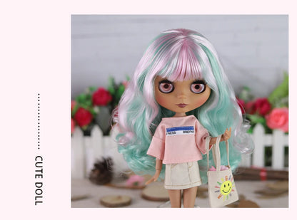 ICY DBS Blyth doll 1/6 bjd joint body doll black skin including clothes shoes casual with 30cm toy gift