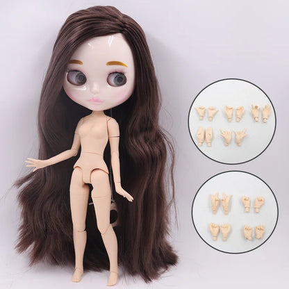 ICY DBS Blyth Doll Carved Lips Face White Skin Joint Body 1/6 BJD Special Price OB24 Toy Gift