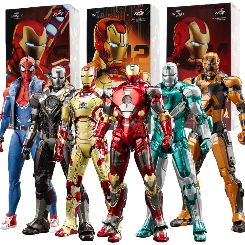 Marvel ZD Toys Iron Man Figure MK3 MK4 MK85 MK42 MK18 MK19 Spider-Man PS4 Iron Spider Action Figure Collections Gift