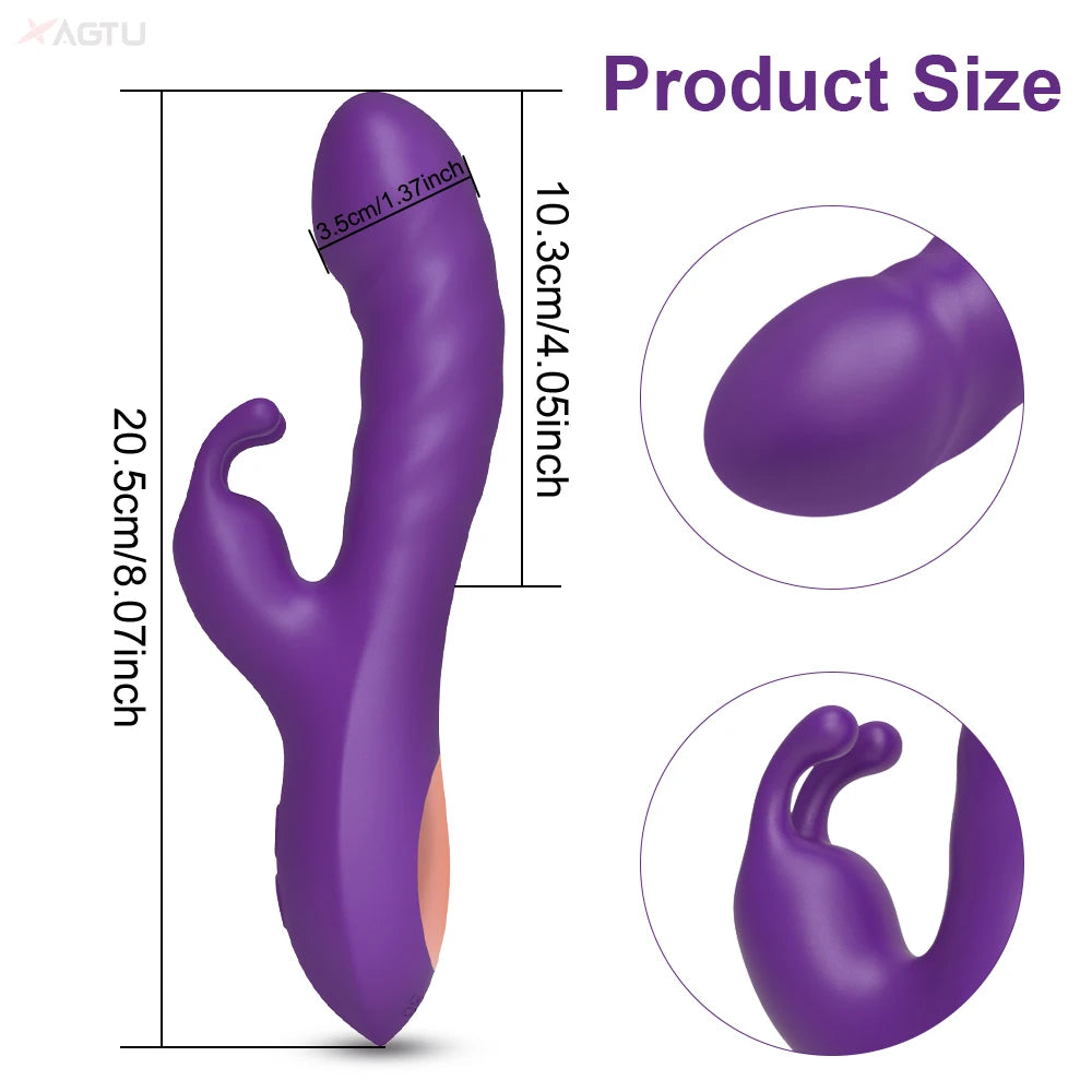 G Spot Rabbit Vibrator Dildo for Women Nipple Clitoris Stimulator Massager Adults Masturbator Female Sex Toy for Adults 18