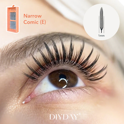 DIYDAY Narrow Anime Spire Lashes Premade Fans for Eyelash Extension Comic Spike False Mink Lashes Daily Natural Makeup Tool
