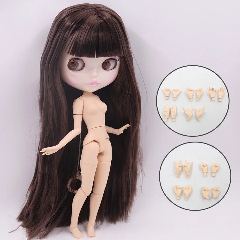 ICY DBS Blyth Doll Carved Lips Face White Skin Joint Body 1/6 BJD Special Price OB24 Toy Gift