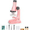 Kids Microscope Kit 200x 600x 1200x Biological Science Stem Toy Hand Loupe School Educational Pocket Microscope with LED Light