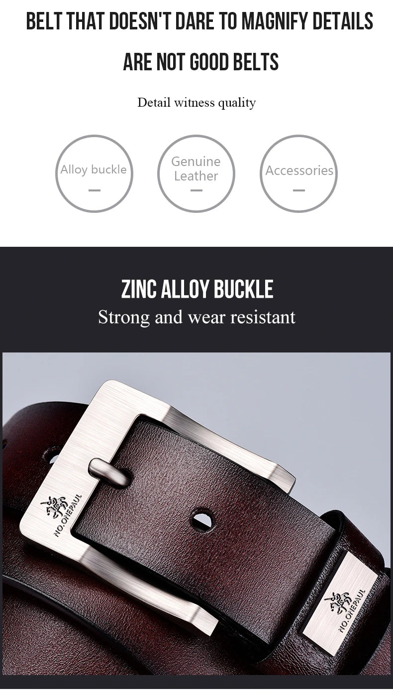 New Trend Men's High Quality Buckled Jeans Leather Casual Belt Business Cowboy Belt Men's Fashion Designer