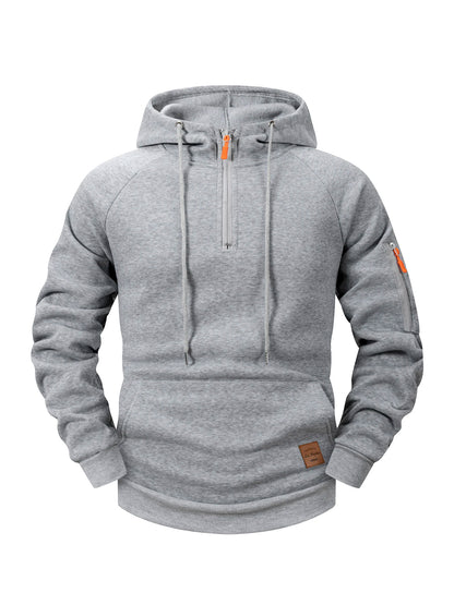 Men's Multi-Pocket Zip-Up Hoodie