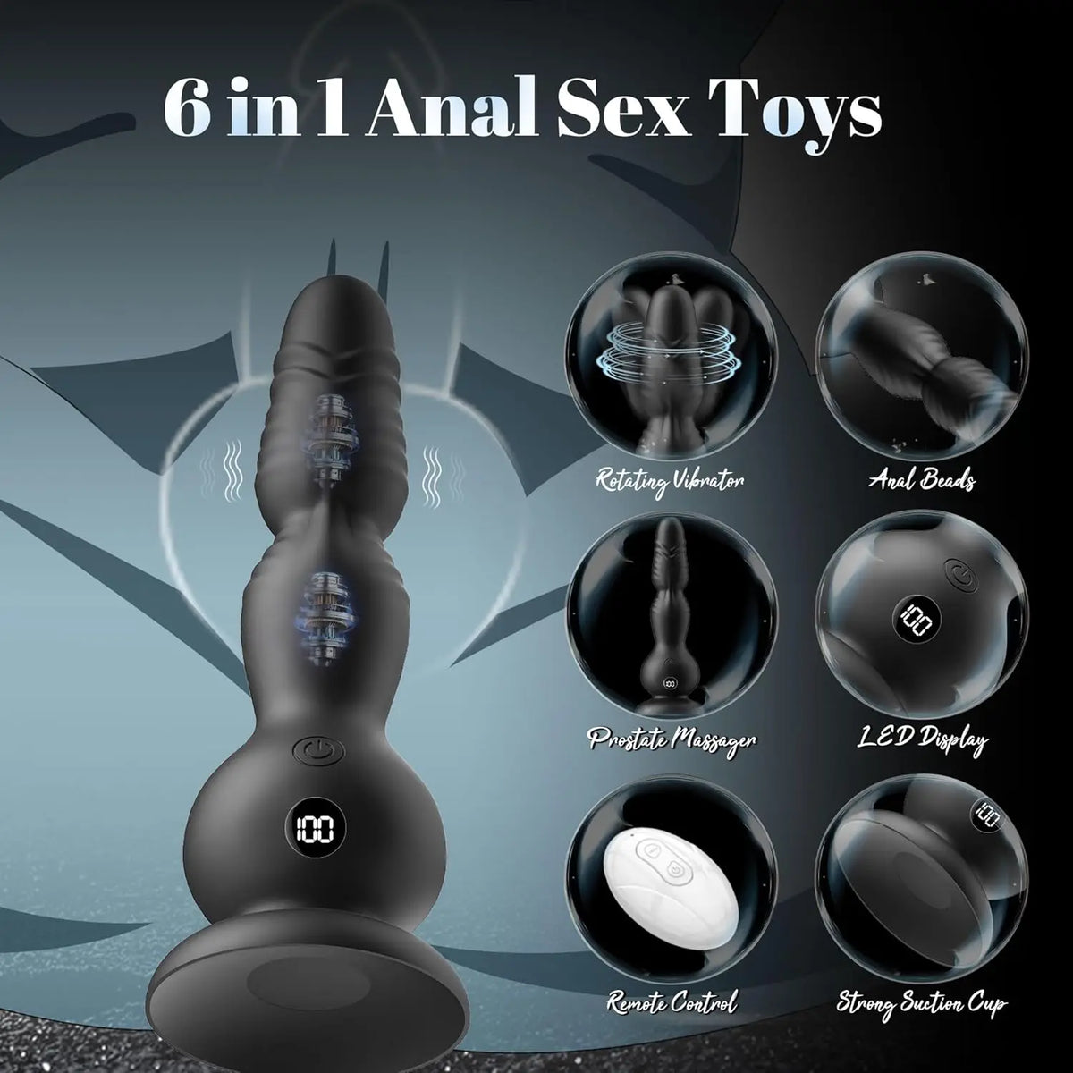 Remote-Control Rotating Anal Massager