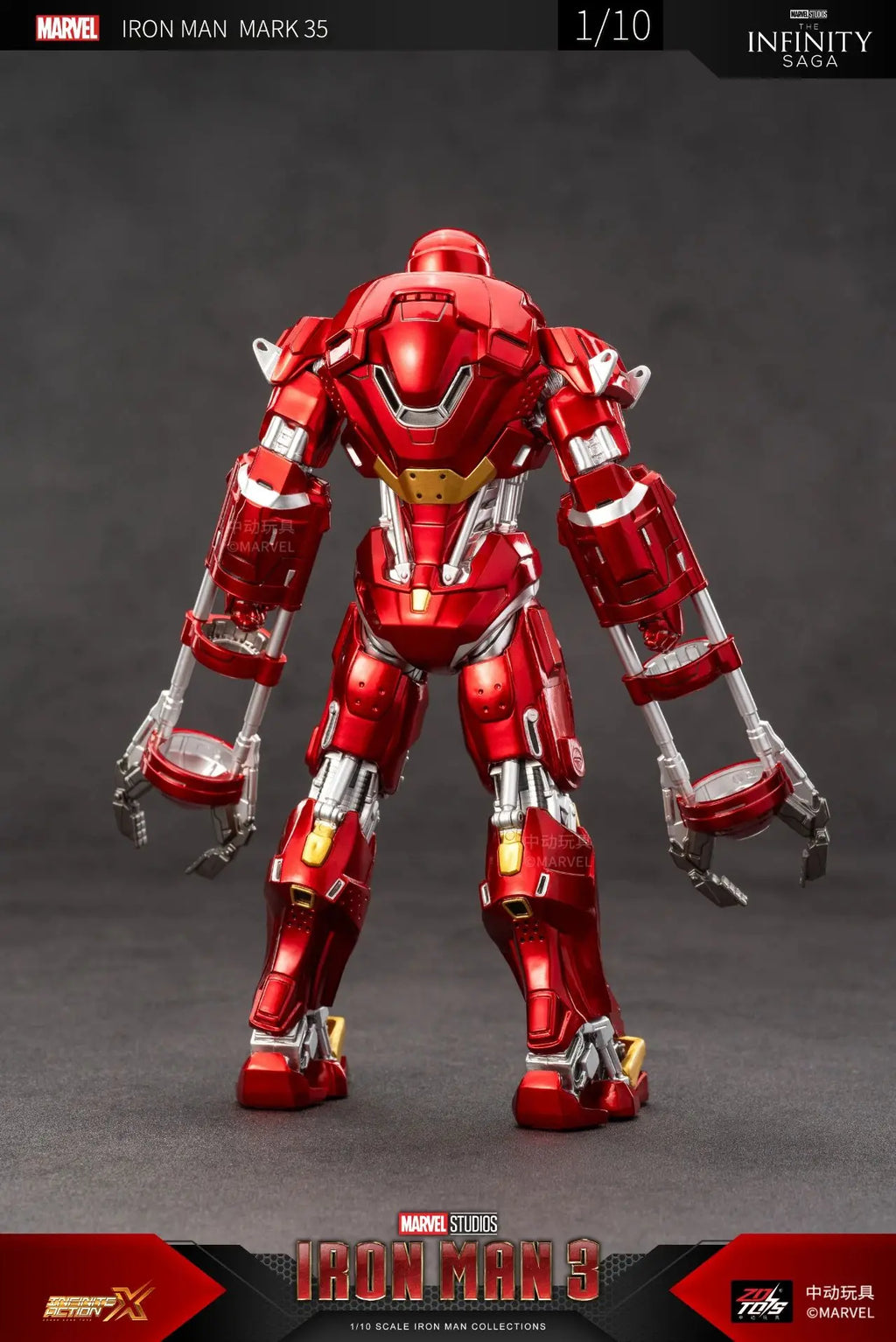 ZD Toys Iron Man MK35 Red Snapper Action Figure Iron Man Mk41 Mk47 Tank MK24 MK22 1/10 Scale Iron Man Collections Gift