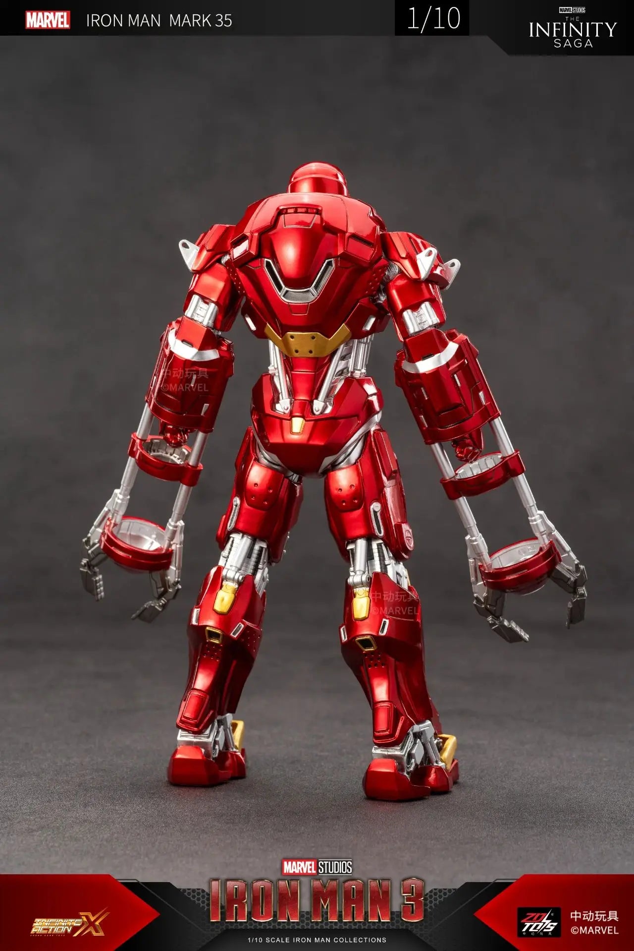 ZD Toys Iron Man MK35 Red Snapper Action Figure Iron Man Mk41 Mk47 Tank MK24 MK22 1/10 Scale Iron Man Collections Gift