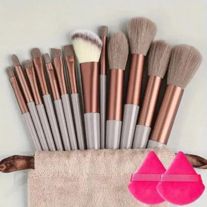 Professional Makeup Brush Set with Sponge & Storage Options