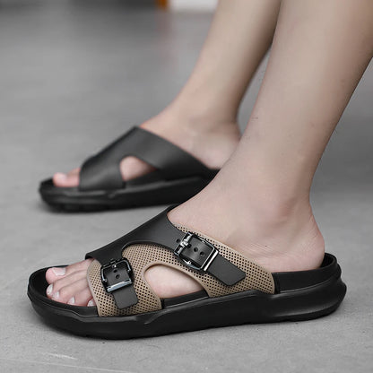 Summer Men Casual Sandals Outdoor Climbing Classic Roman Leather Beach Comfortable Trekking Hiking Fishing Fashion Slippers