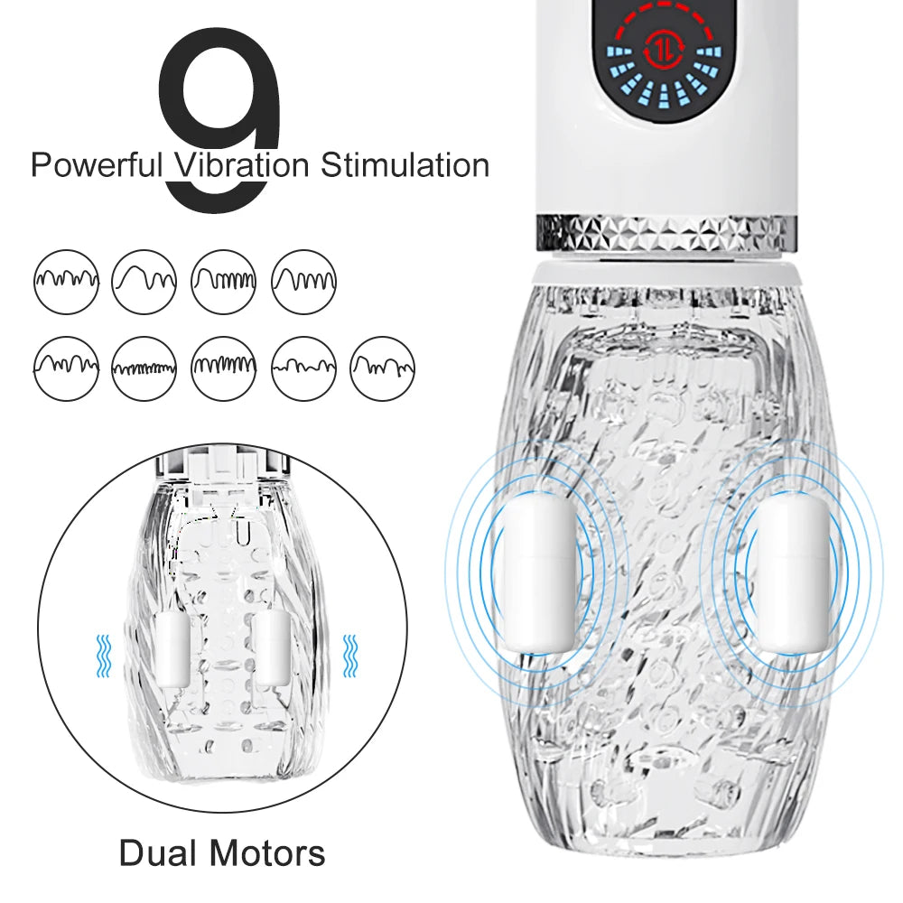 Typhoon- Automatic Male Masturbator Telescopic Rotation Vibrating Vagina Masturbation Cup Sex Toys for Men Goods for Adults