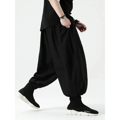 FGKKS Brand New Men Pants Fashion Korean Style Harem Loose Style Cotton Pants Male Outdoor Spring Man Solid Trousers