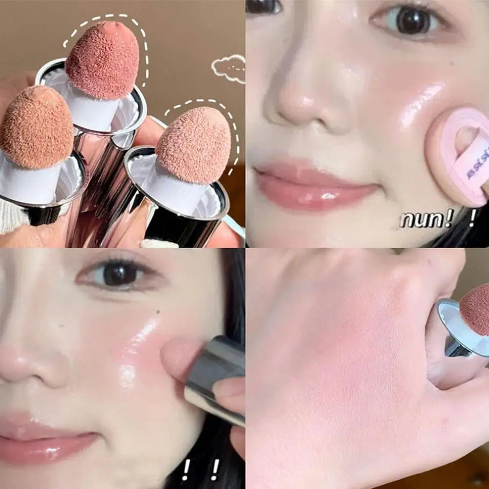 Velvet Liquid Blush Matte Sponge Head Blusher Natural Lasting Brighten Facial Contour Blush Tint Makeup