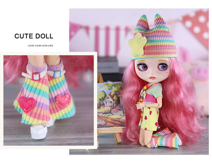ICY DBS Blyth 1/6 doll hand-painted set dopamine girl double eyelid long eyelashes sleeping eyes doll set SD