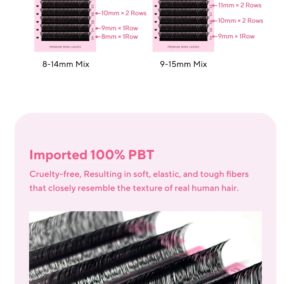 DIYDAY U-shaped Eyelash Extension Easy to Apply 3D Volume False Lashes Natural Wispy U YY Shape Faux Mink Eyelashes for Makeup