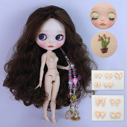 ICY DBS Blyth 1/6 Doll Hand Painted Set Morning Dew Tears Frosted Face Doll Set SD