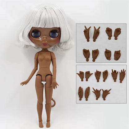 ICY DBS Blyth Doll Toy blyth doll joint body super black skin bjd 30cm doll for DIY custom doll anime girls